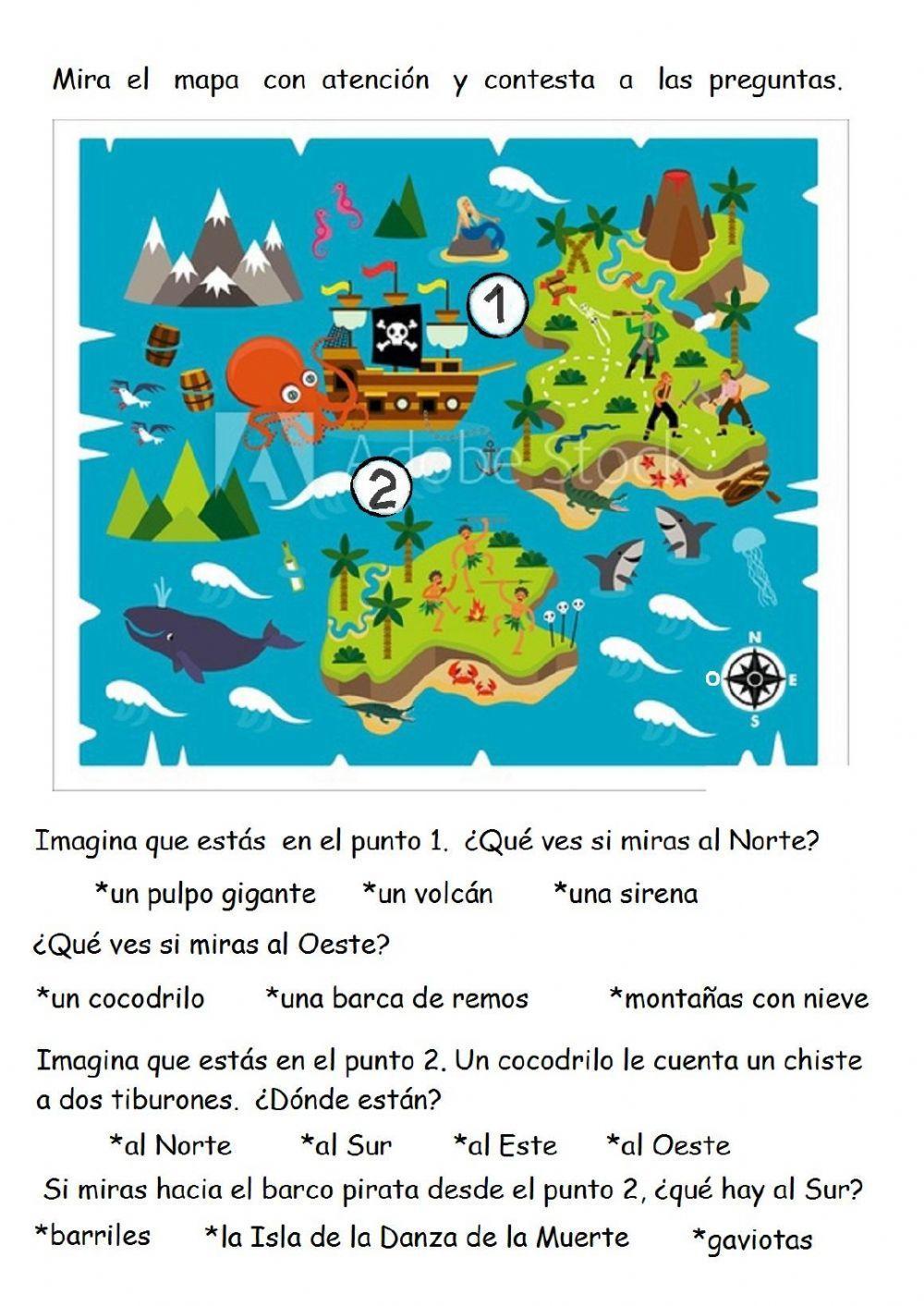 Continentes, océanos y puntos cardinales