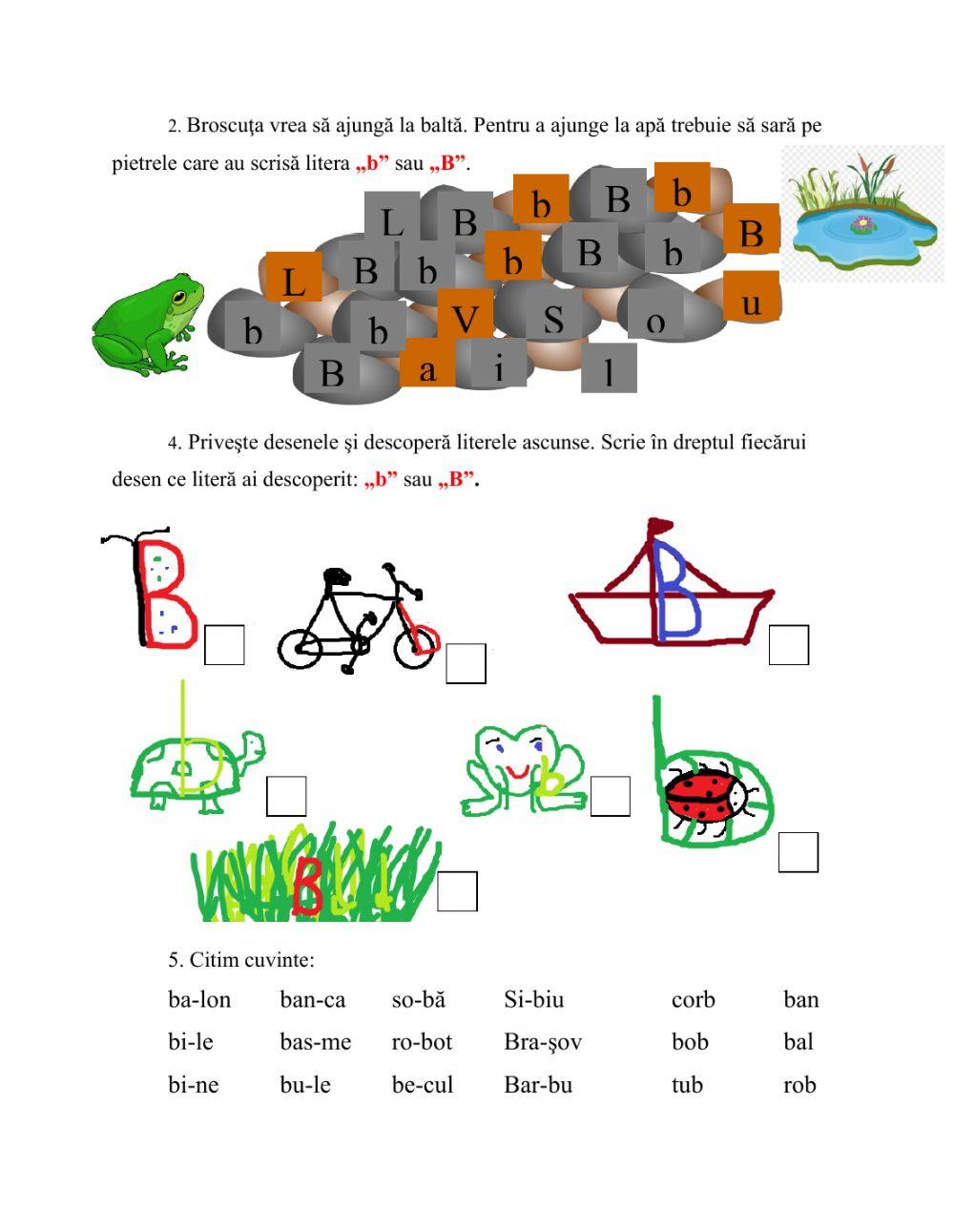Sunetul şi litera b-B