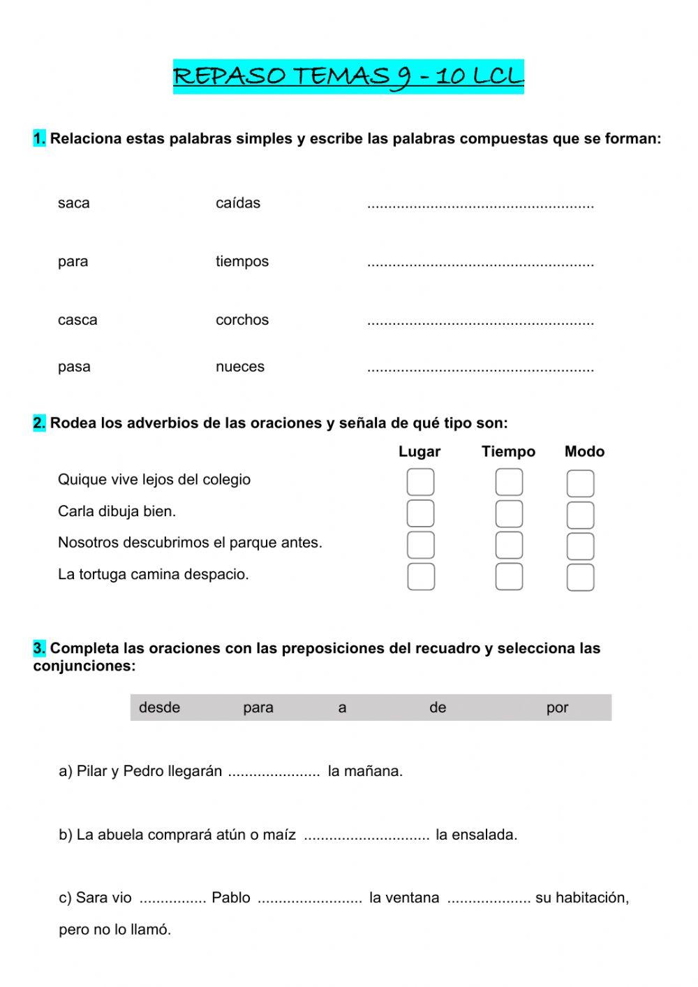 Repaso temas 9,10 lcl