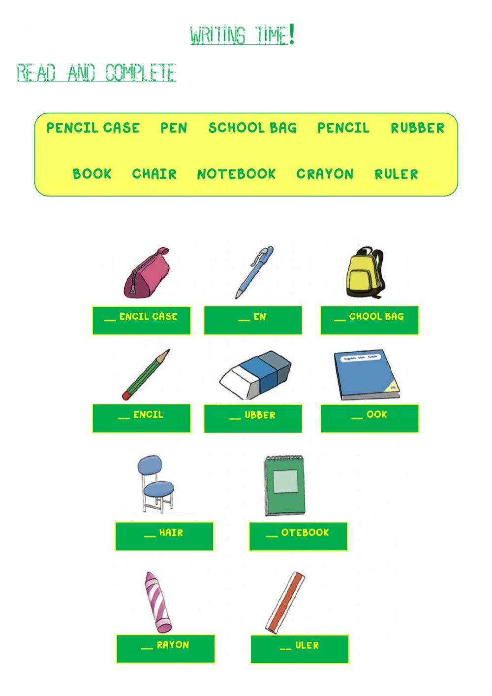 Write the missing letters