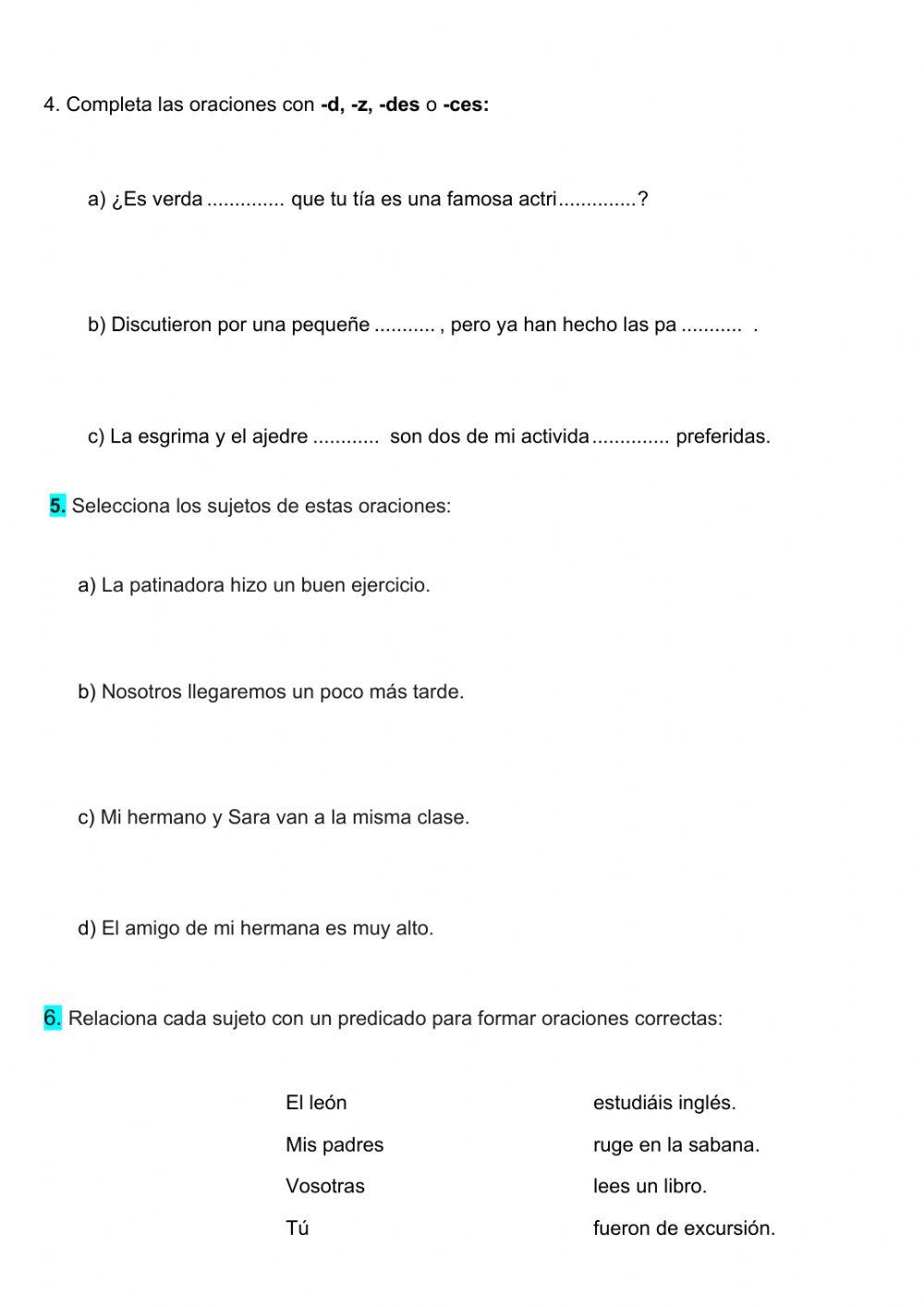 Repaso temas 11, 12 lcl