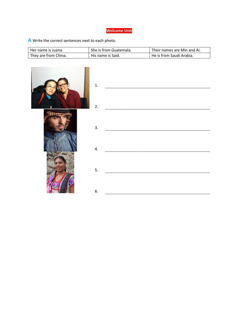 English in Action 2: Welcome Unit Pages 4