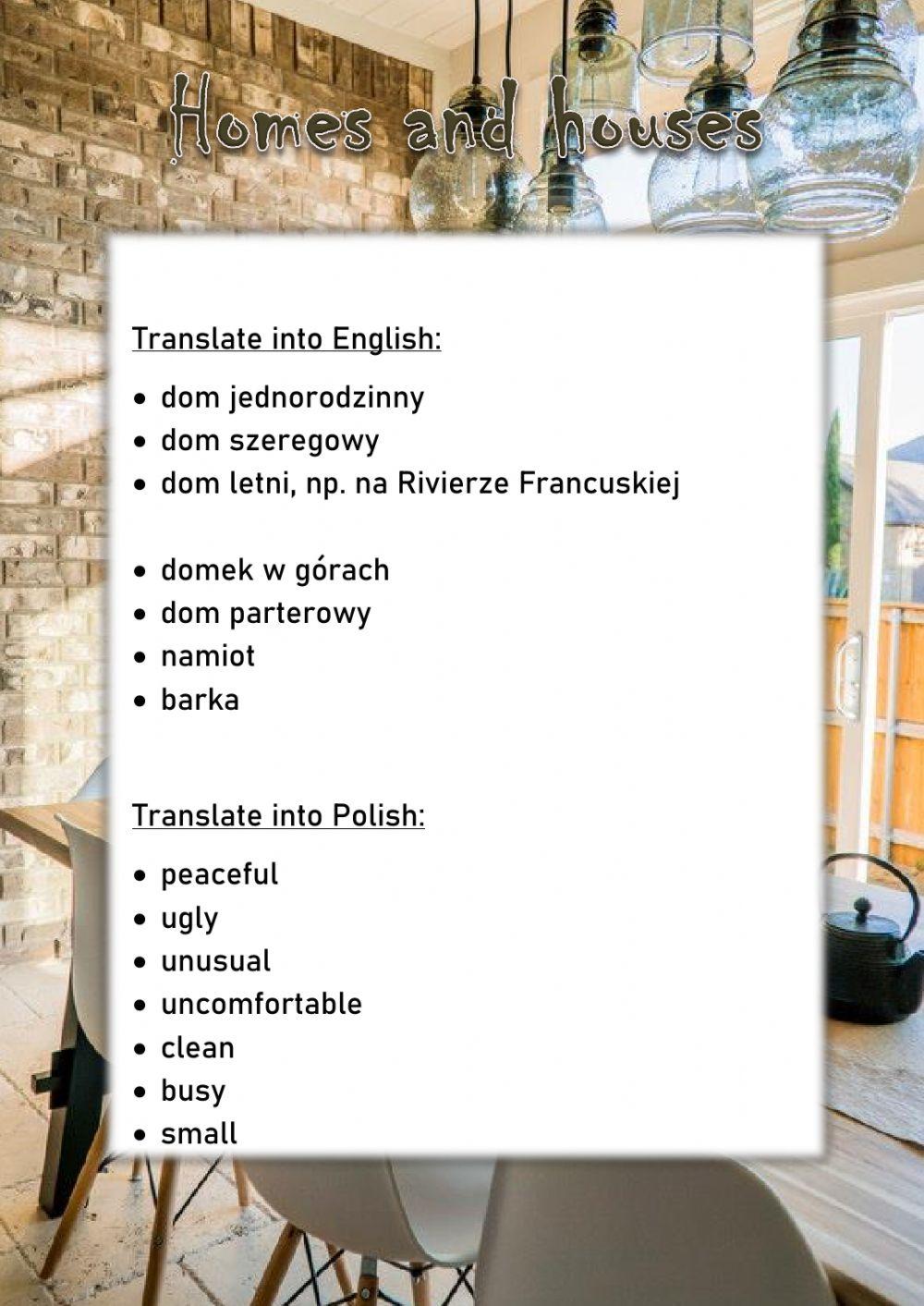 Homes and houses test