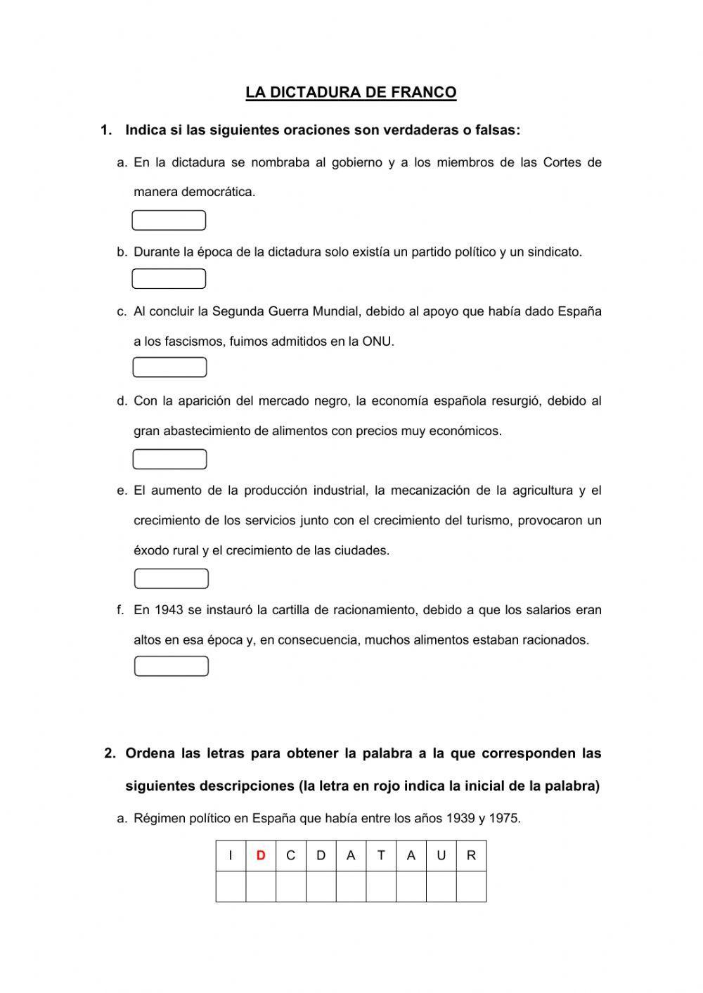 La dictadura de Franco