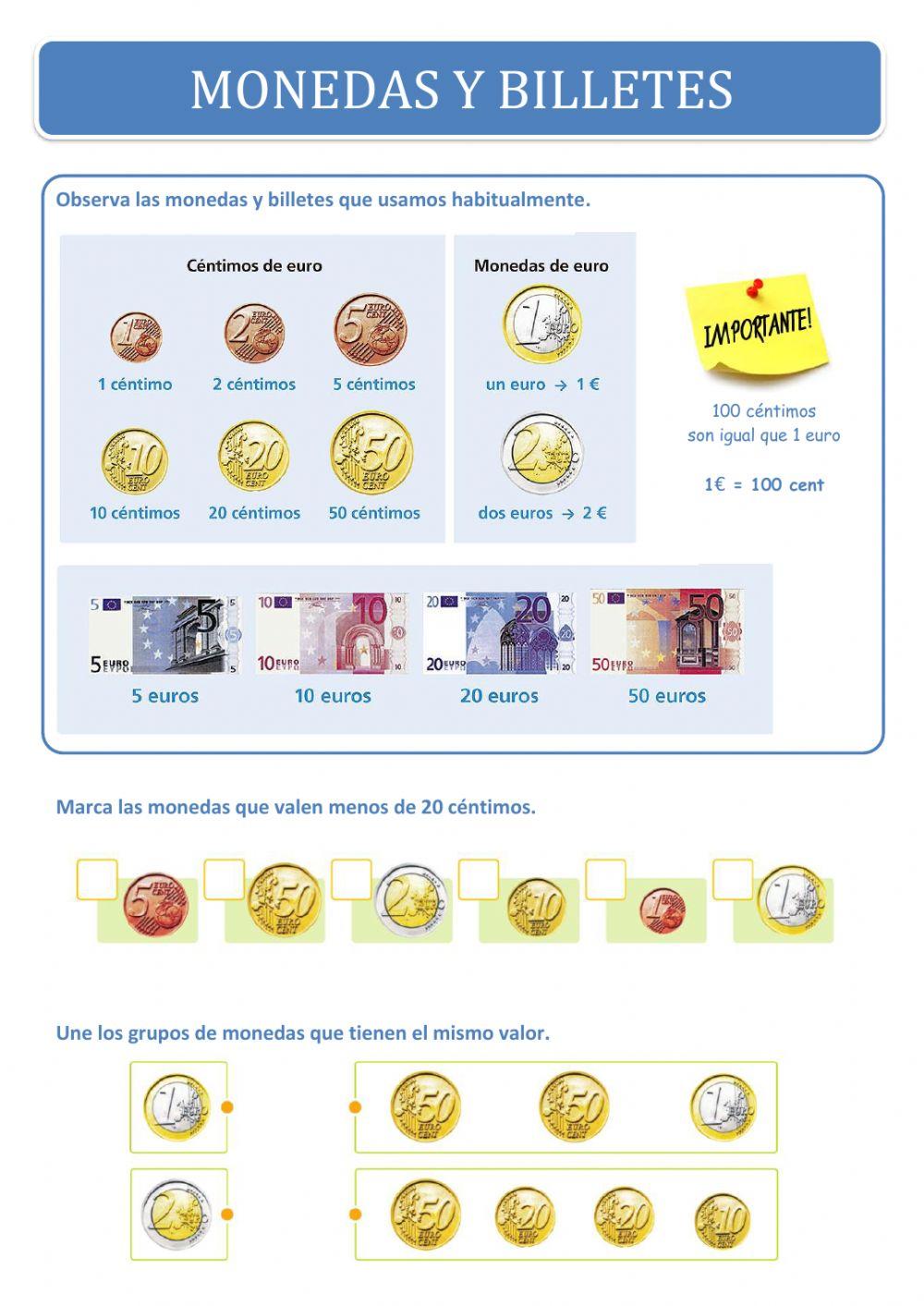 Monedas y billetes Monedas y billetes