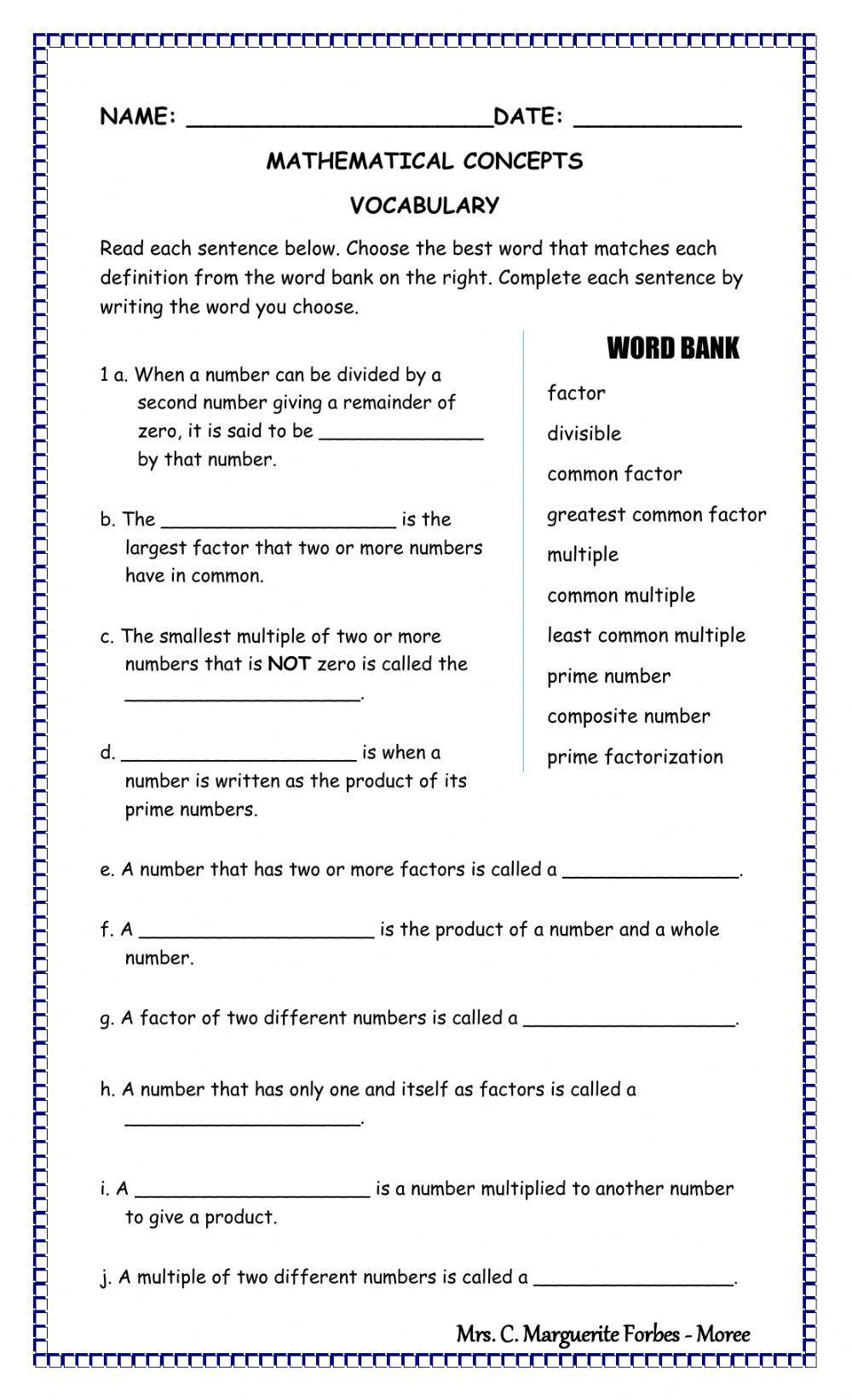 Mathematical Concepts