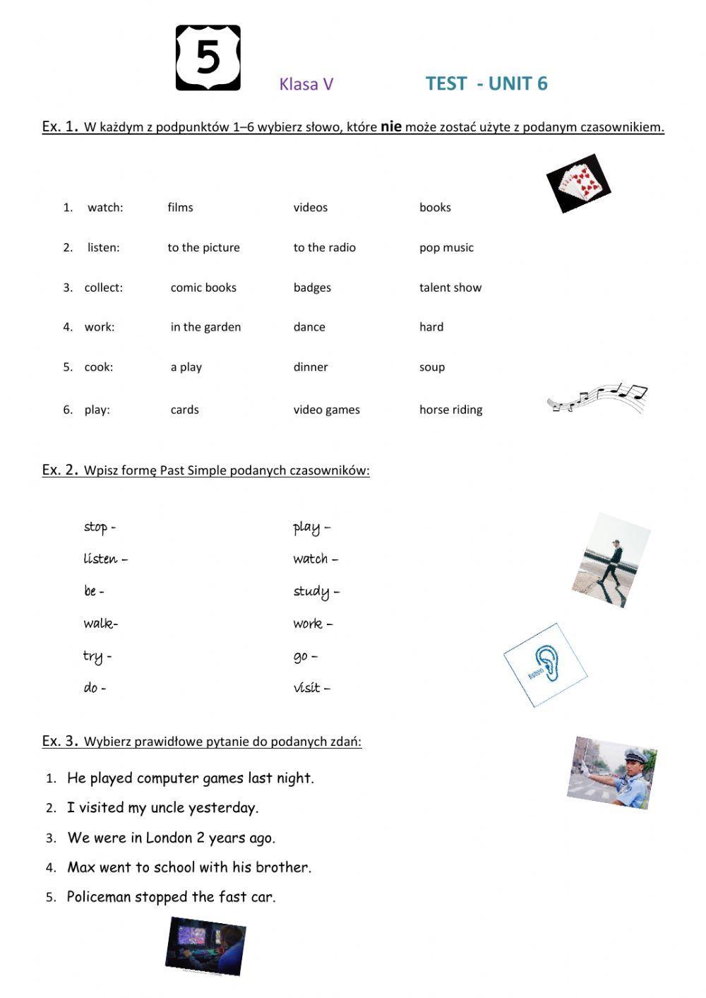 Junior Explorer 5 unit 6 test