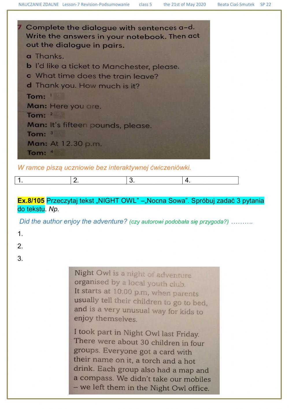 Revision Unit 7 class 5