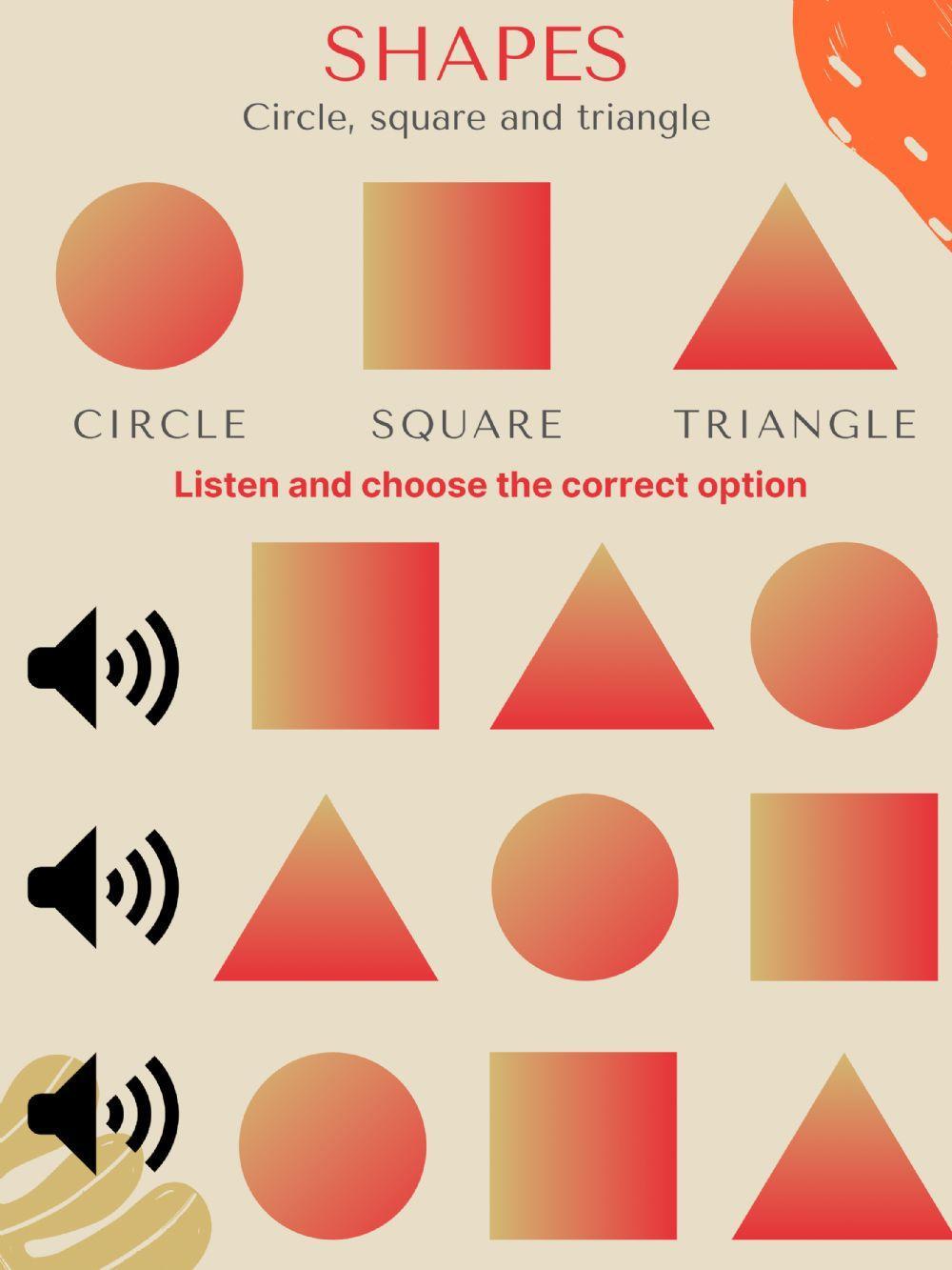 Circle square and triangle worksheet live worksheets