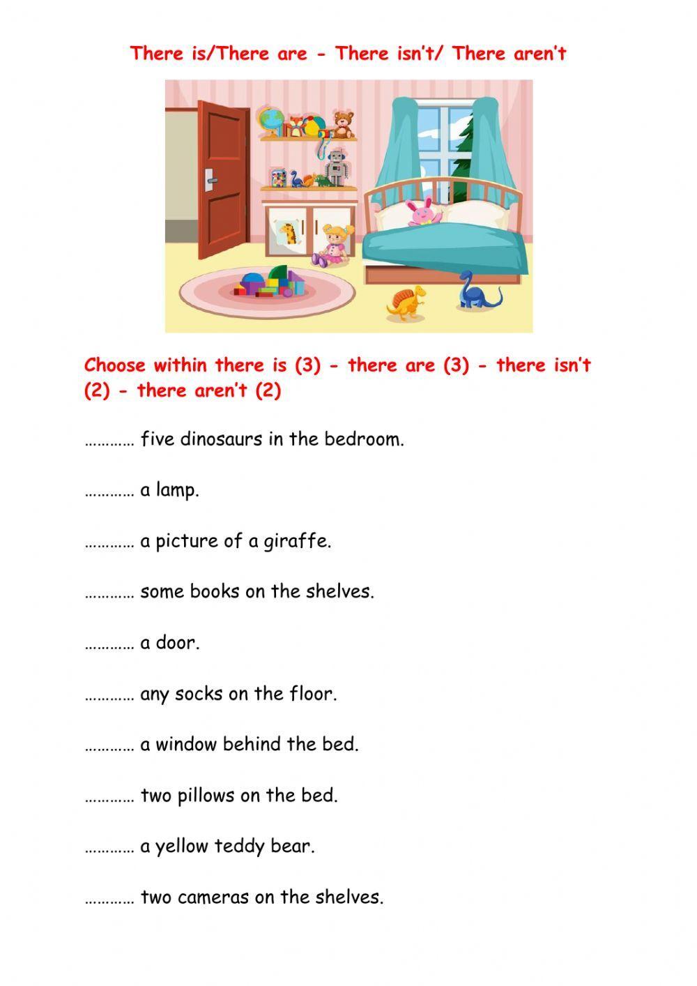 There is-There are- There isn't- There aren't worksheet | Live Worksheets