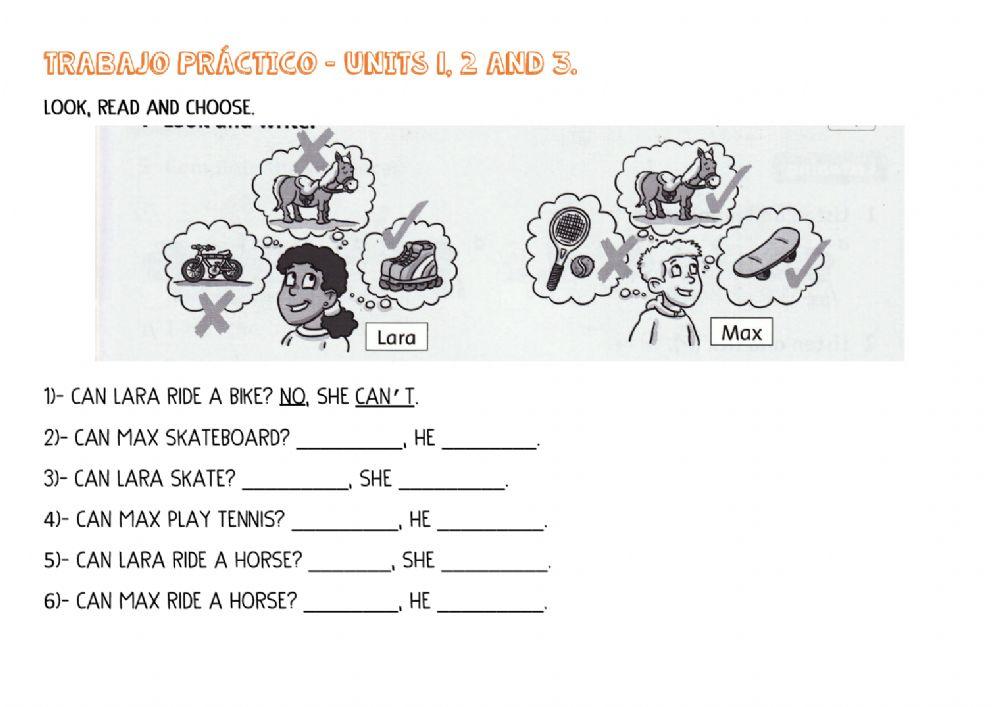 Trabajo práctico. Units 1, 2, 3.