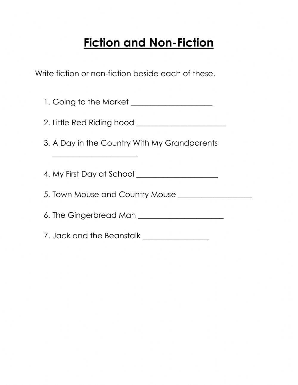 Fiction and Non-fiction