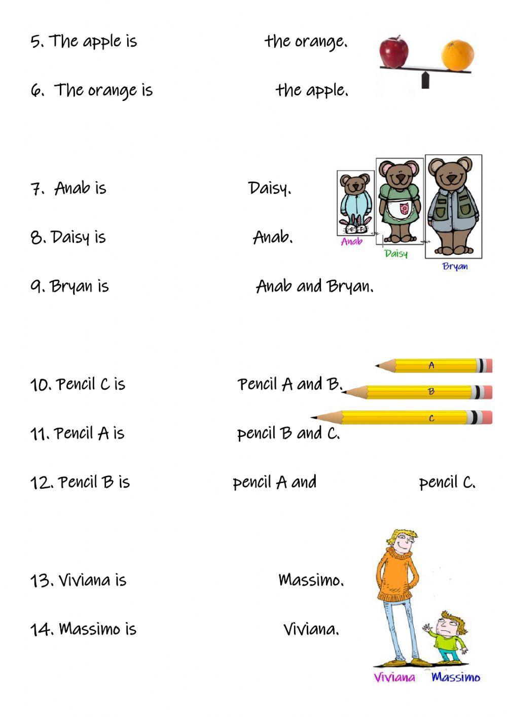Comparatives of size
