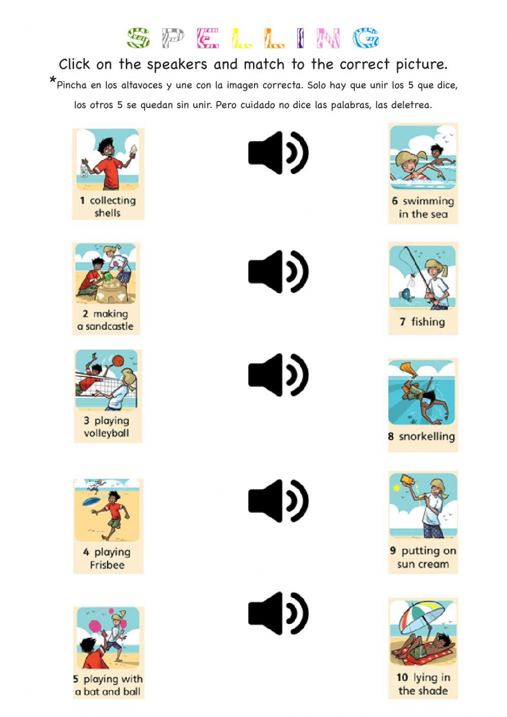 Free time vocabulary