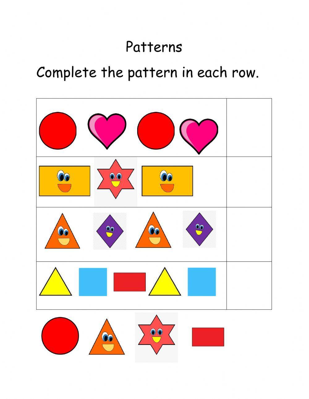 Pattern Live Worksheets