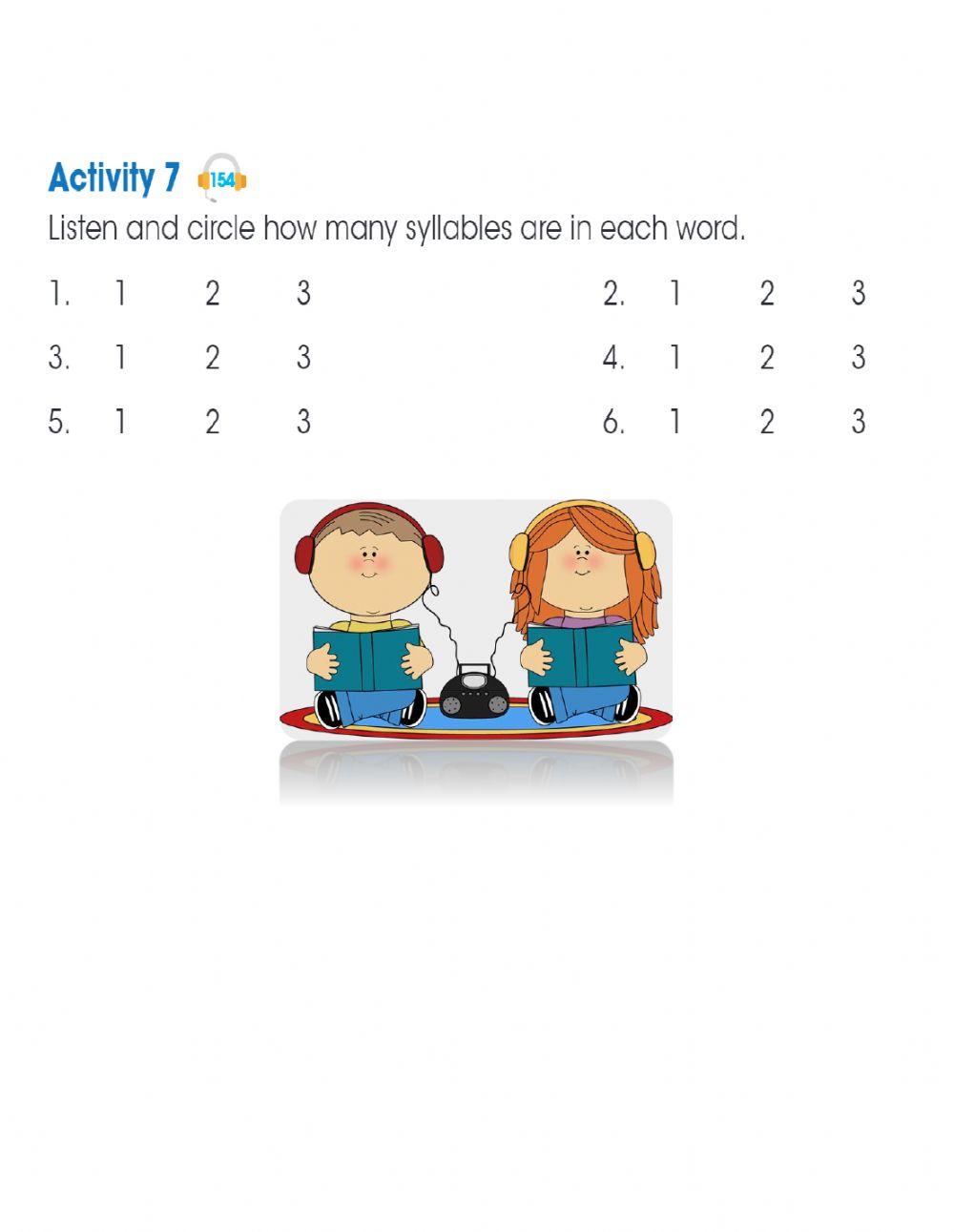 Find out the number of the word syllables worksheet | Live Worksheets