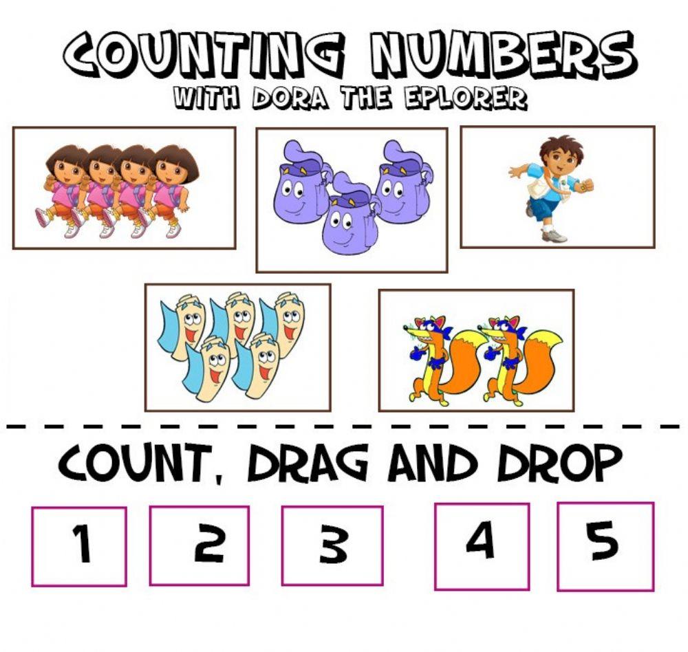 Numbers 1-5 Drag and Drop