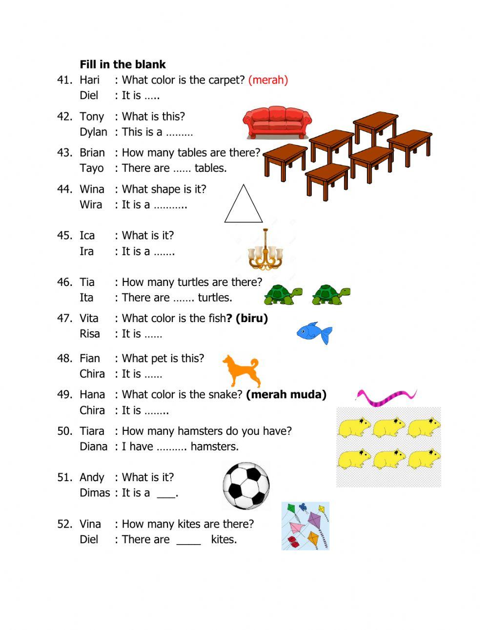 Kumpulan Soal Bahasa Inggris kelas 1