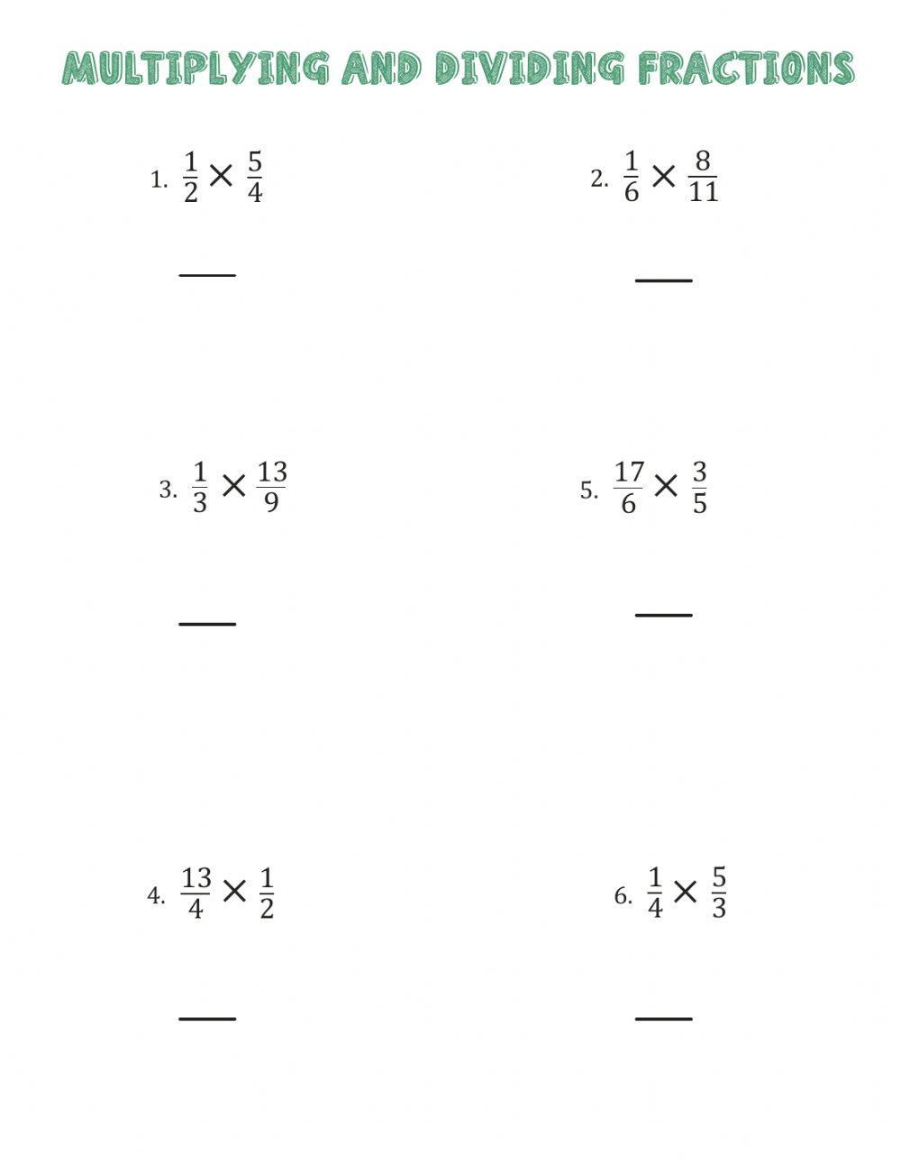 Operations with fractions
