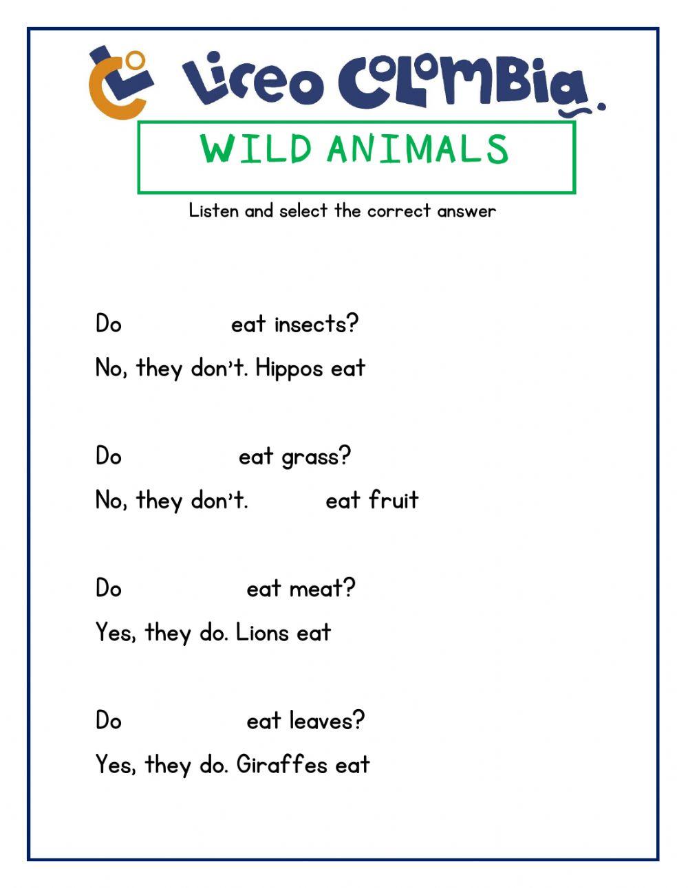 Wild animals
