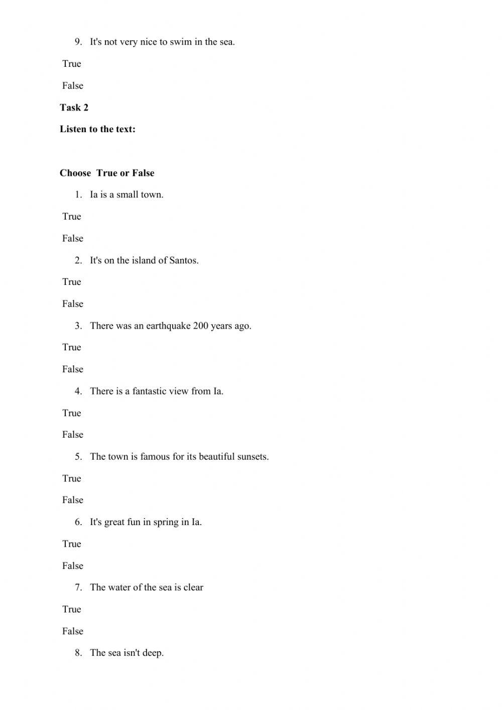 Test.Listening. Grade 5