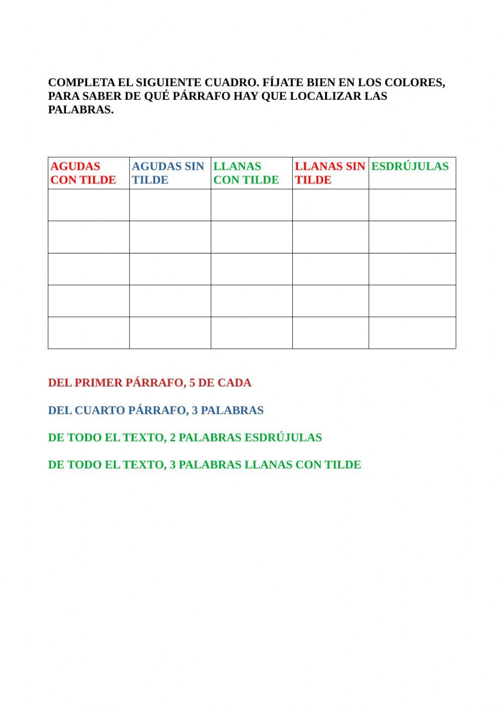 Repaso agudas-llanas-esdrújulas