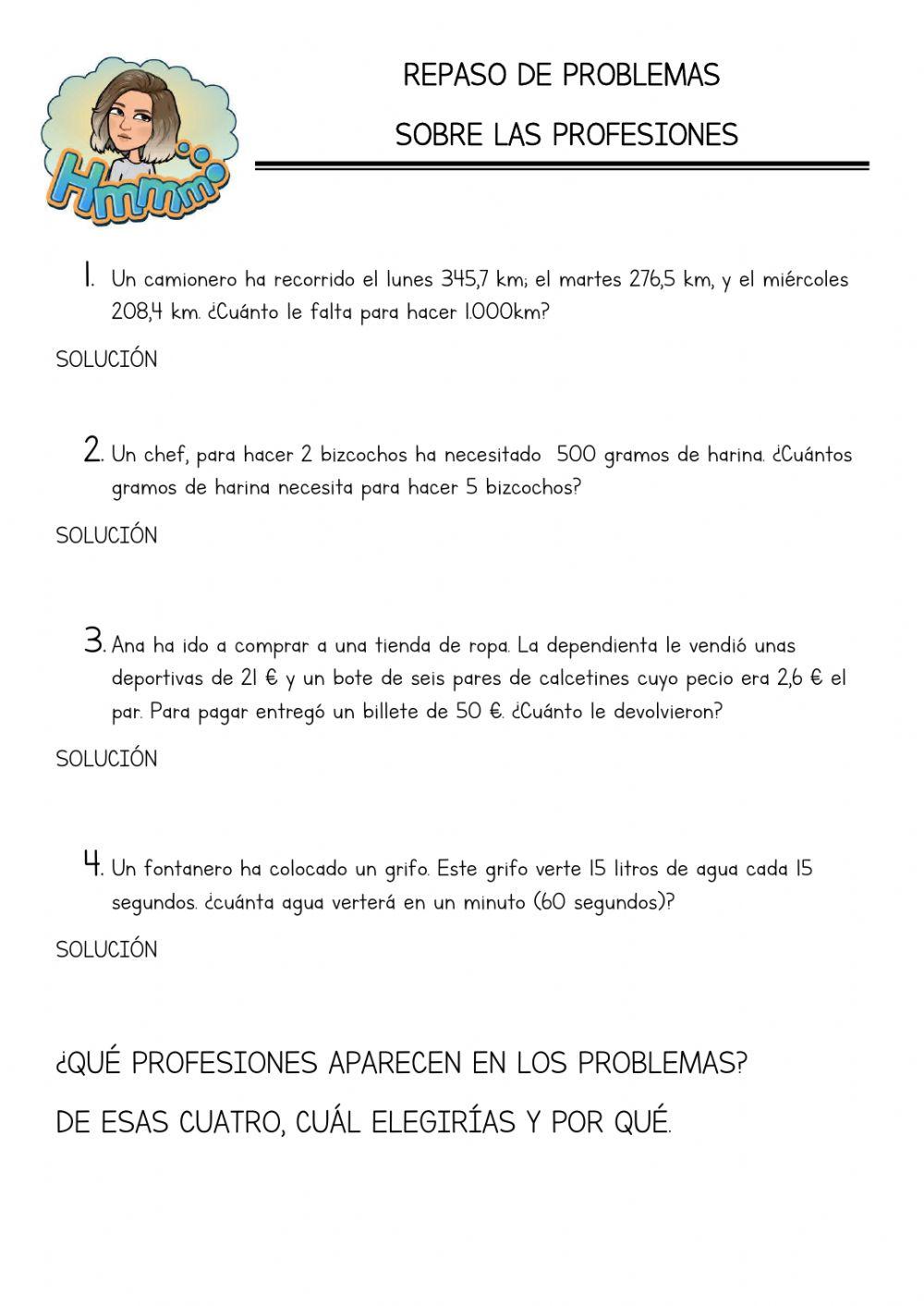 Problemas profesiones