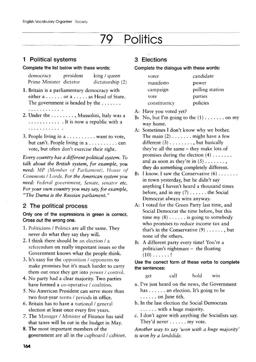 Politics 79 vocabulary organizer online exercise for live worksheets