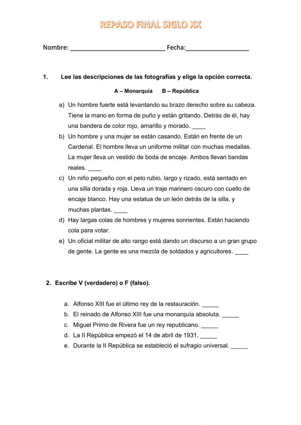 Repaso Historia S XX