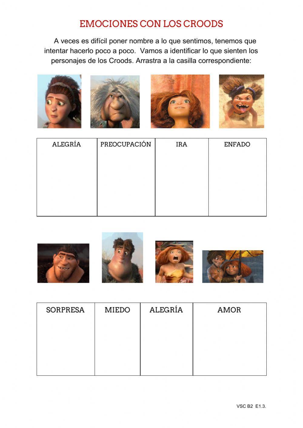 Emociones con los Croods Emociones con los Croods