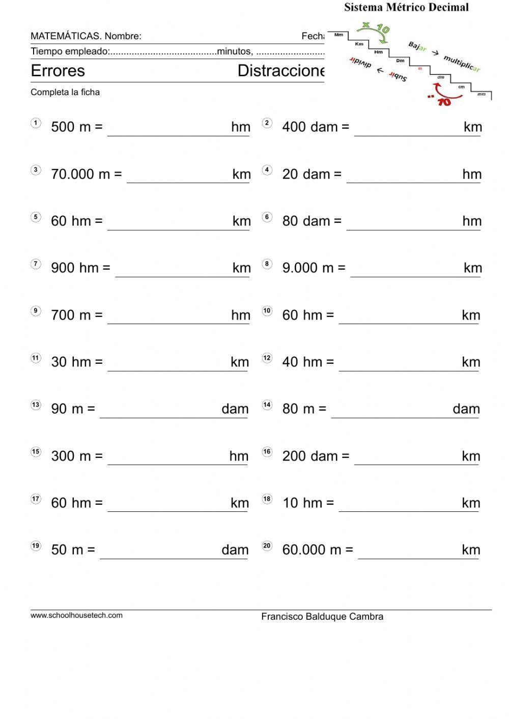 Sistema Métrico decimal. Múltiplos1
