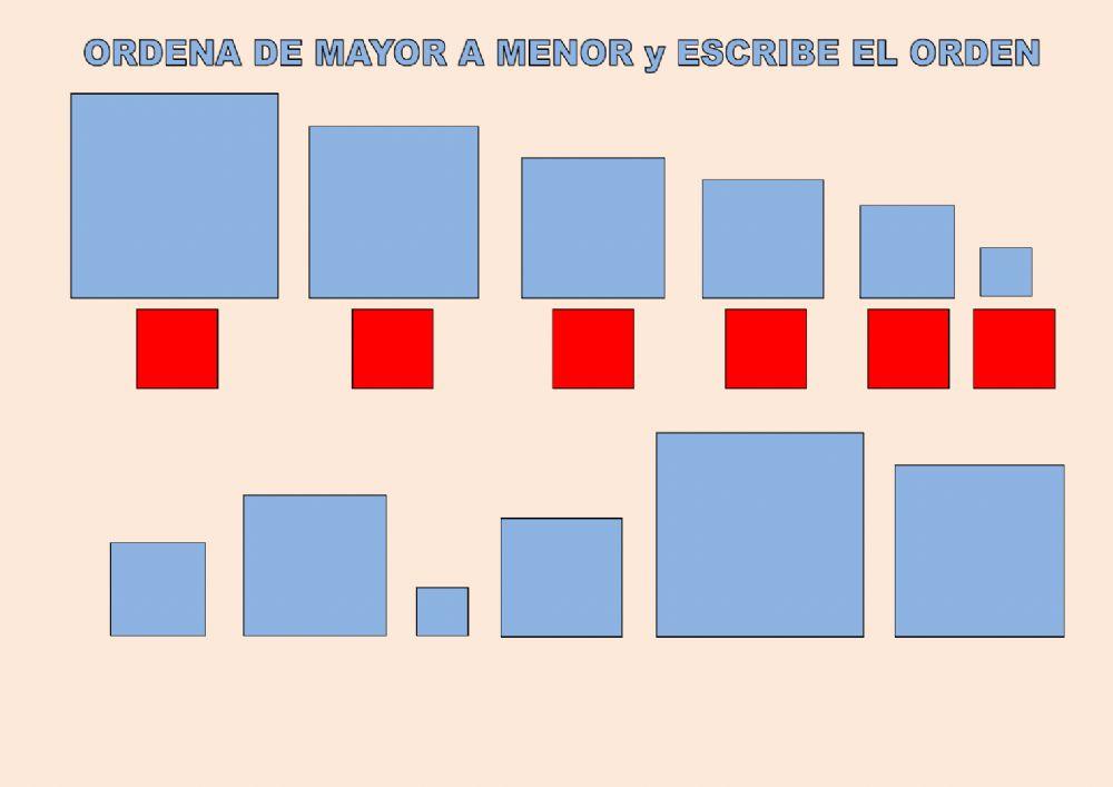 Ordenar por tamaños y escribe el ordinal