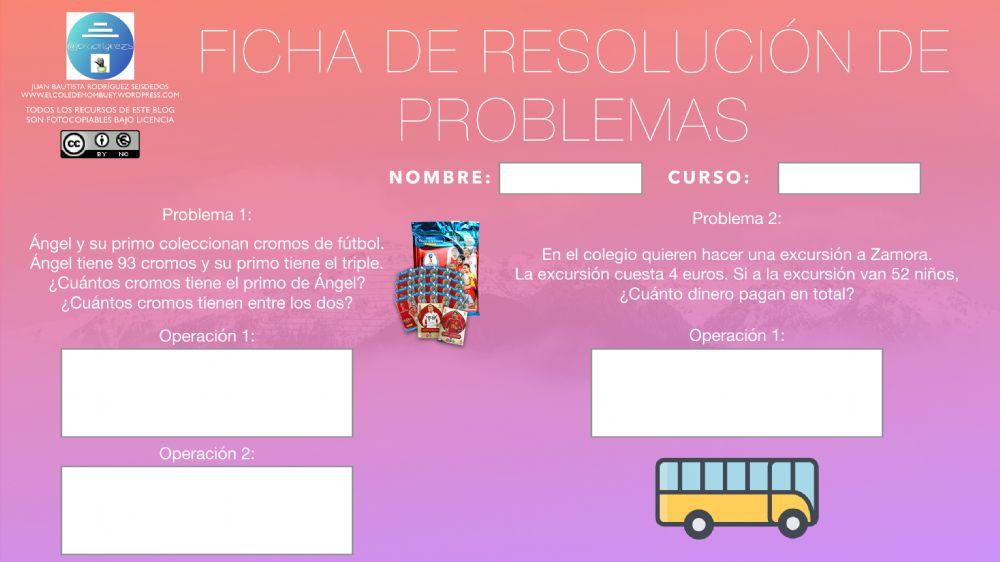 Ficha de resolución de problemas 20-5 2º