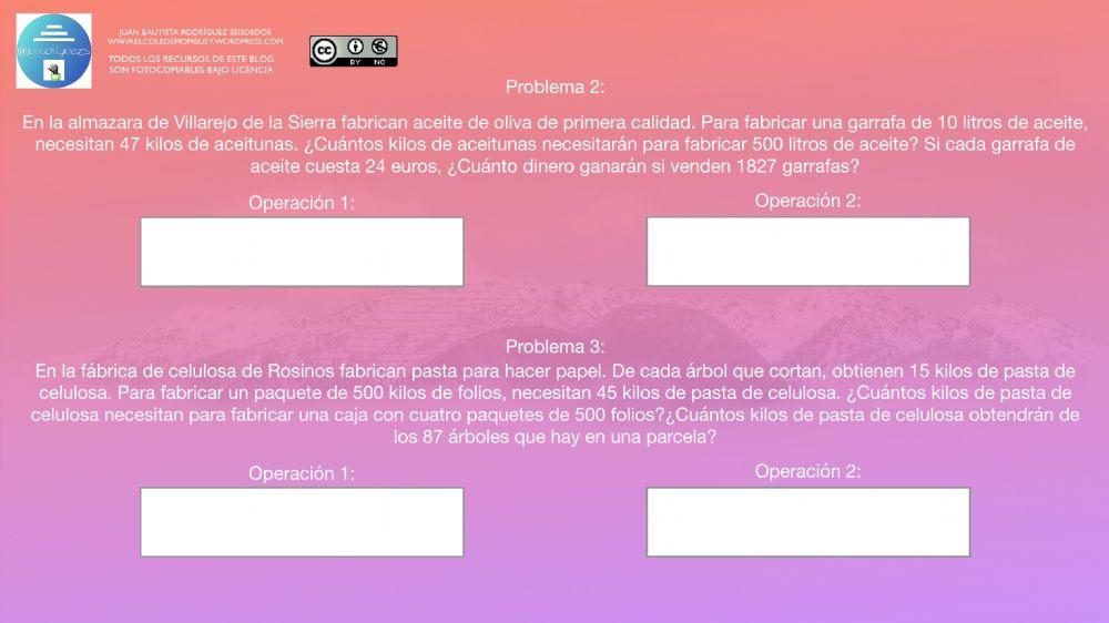 Ficha de resolución de problemas 20-5 3º
