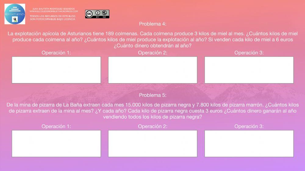 Ficha de resolución de problemas 20-5 3º