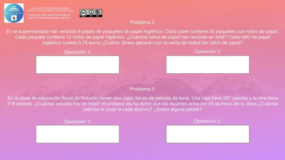 Ficha de resolución de problemas 20-5  4º