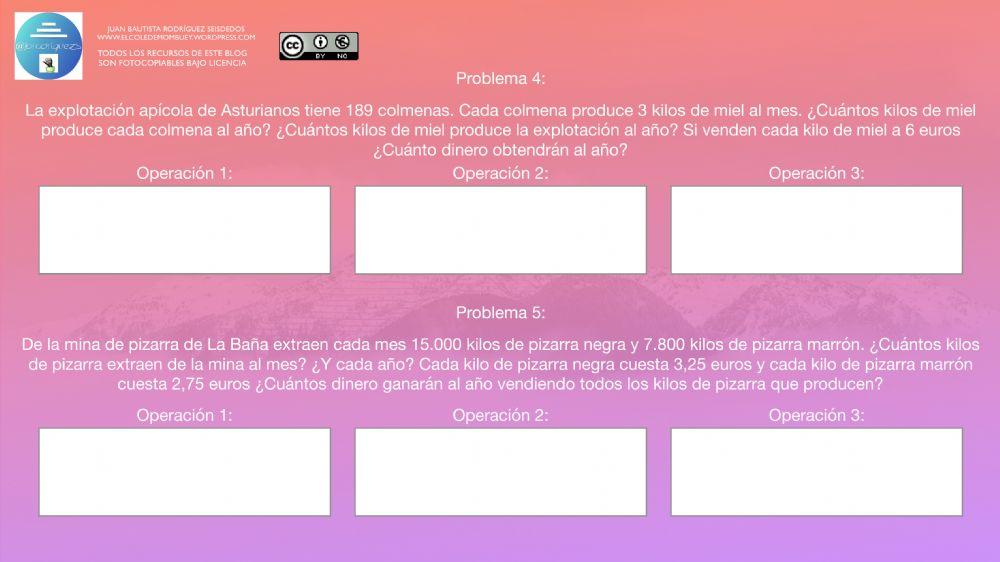 Ficha de resolución de problemas 20-5  4º