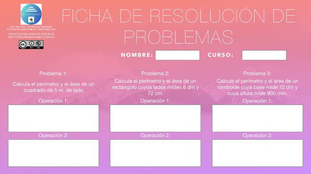 Ficha de resolución de problemas 20-5 6º