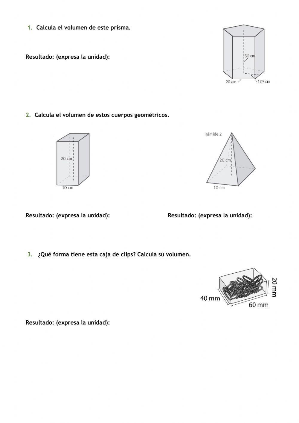 Volumen primas y pirámides
