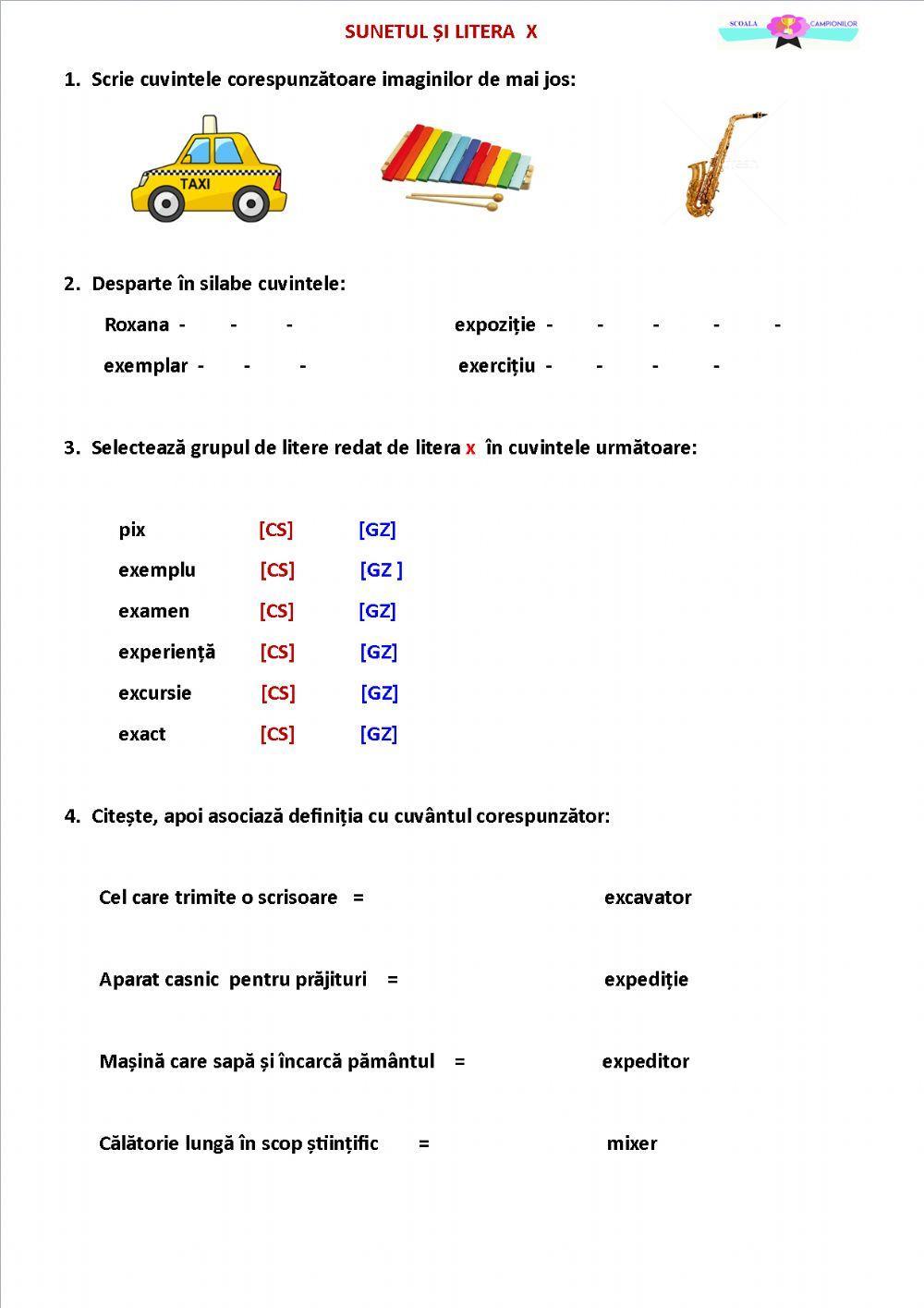 Sunetul și litera X