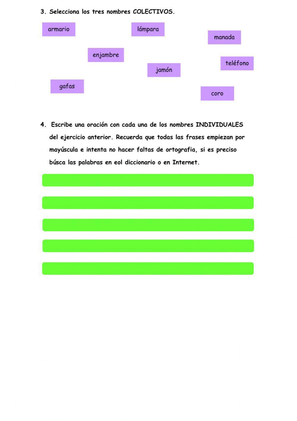 El nombre: individual y colectivo El nombre: individual y colectivo