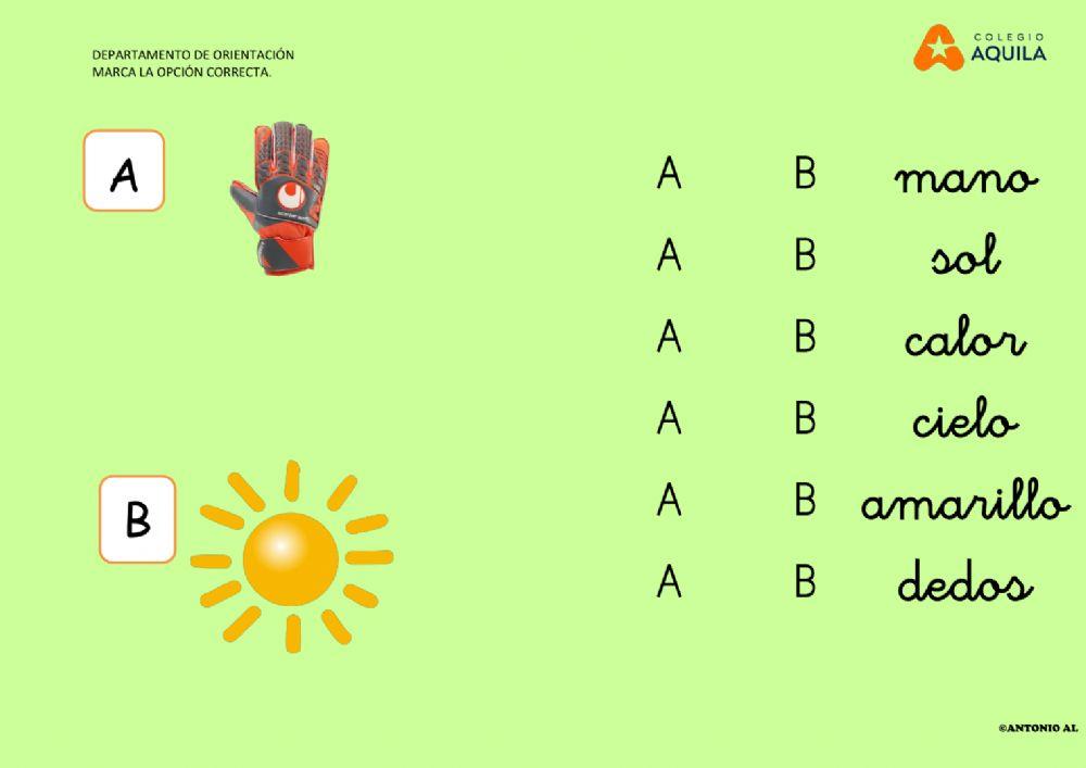 Marca la letra correcta