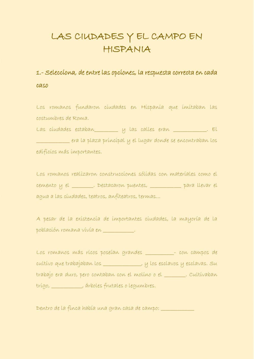 Las ciudades y el campo en la época romana