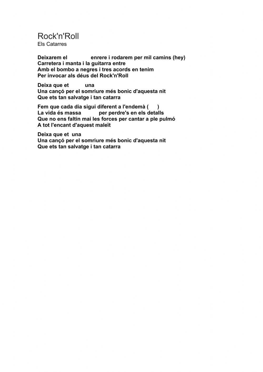 Rock and Roll(comprension oral)