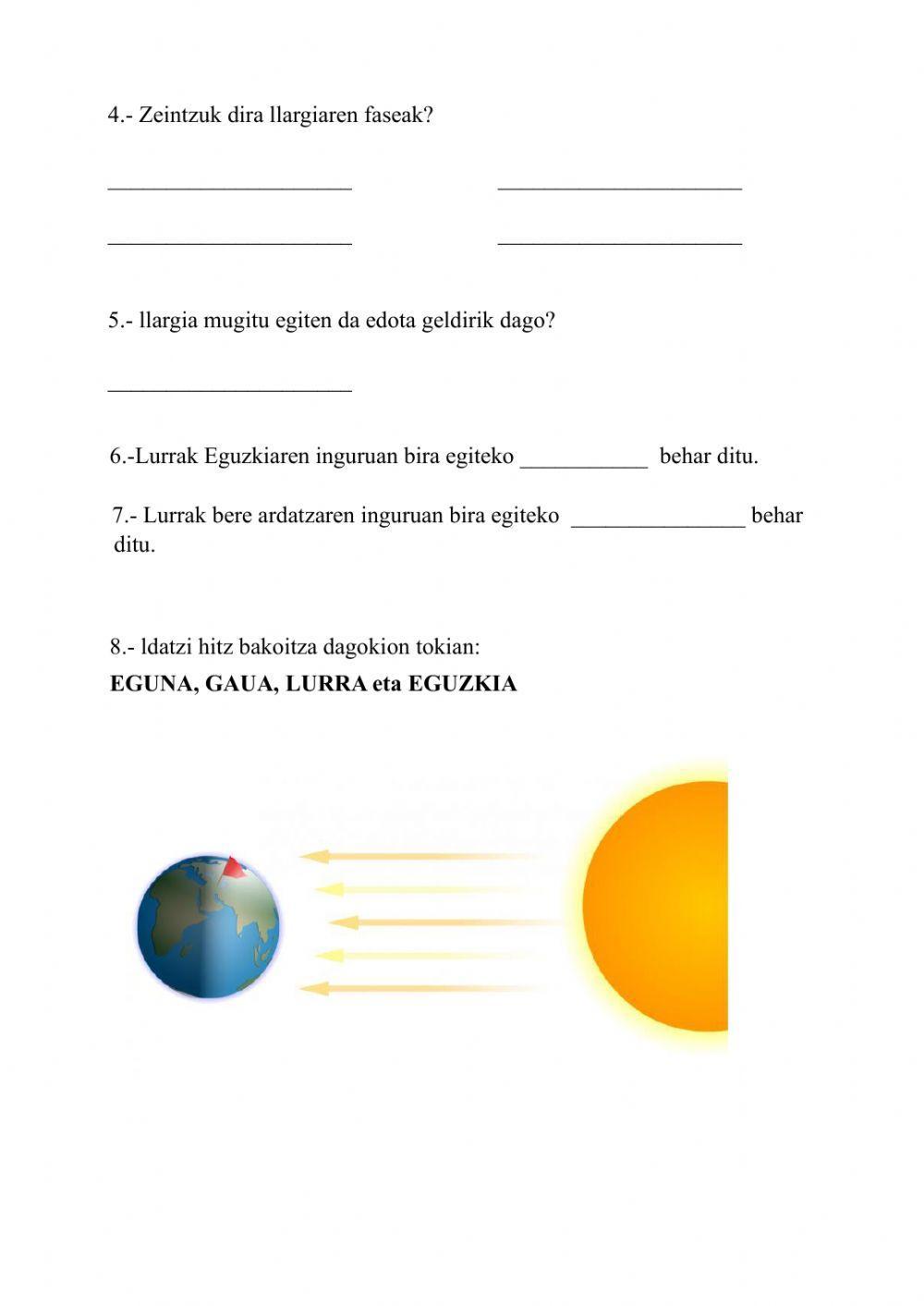 Lurra, Eguzkia eta Ilargia