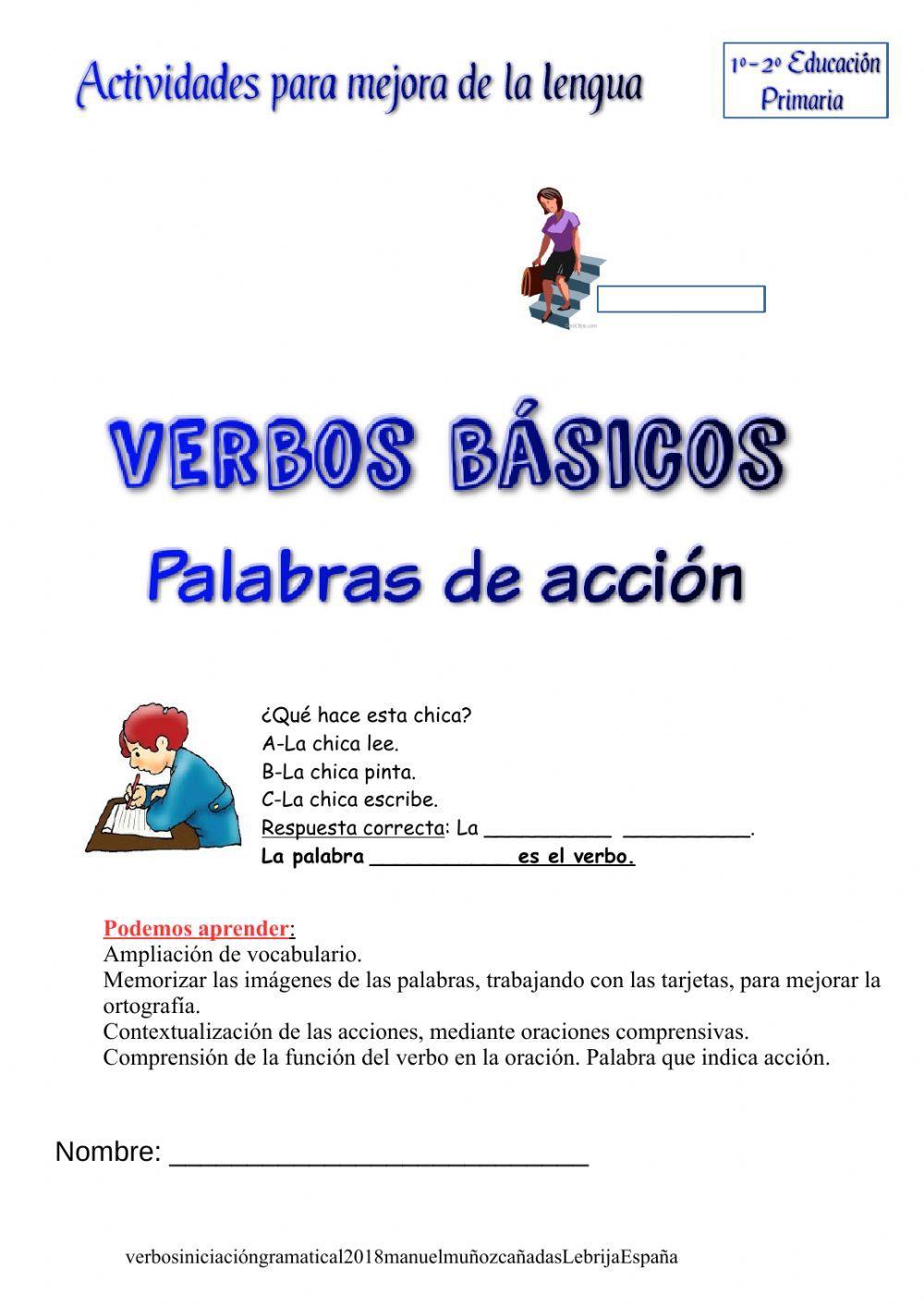 Verbos básicos:palabras de acción. Verbos básicos:palabras de acción.