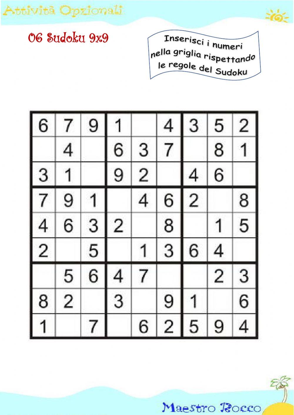 SUDOKU 9x9 SUDOKU 9x9