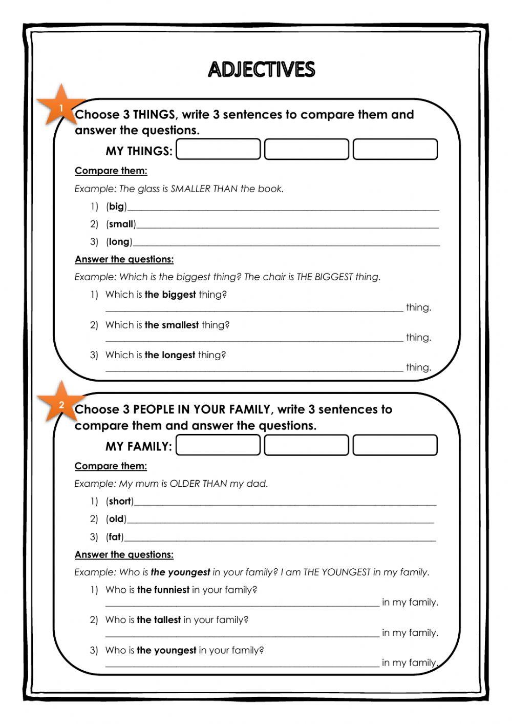 Comparative and superlative adjectives