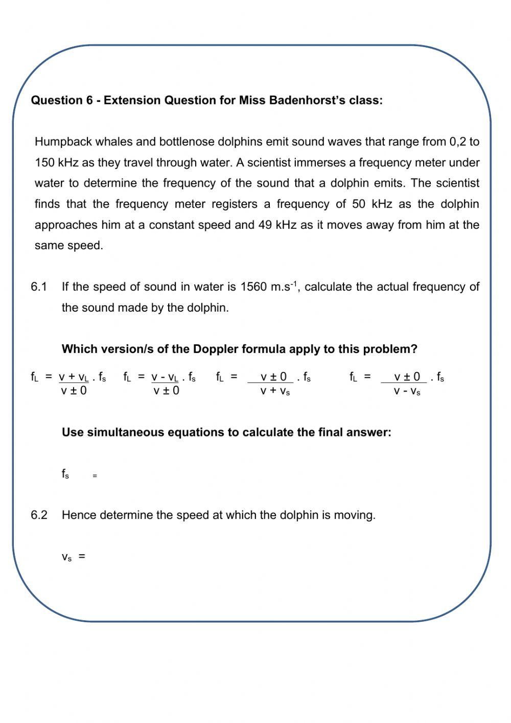 Doppler & Photoelectric test