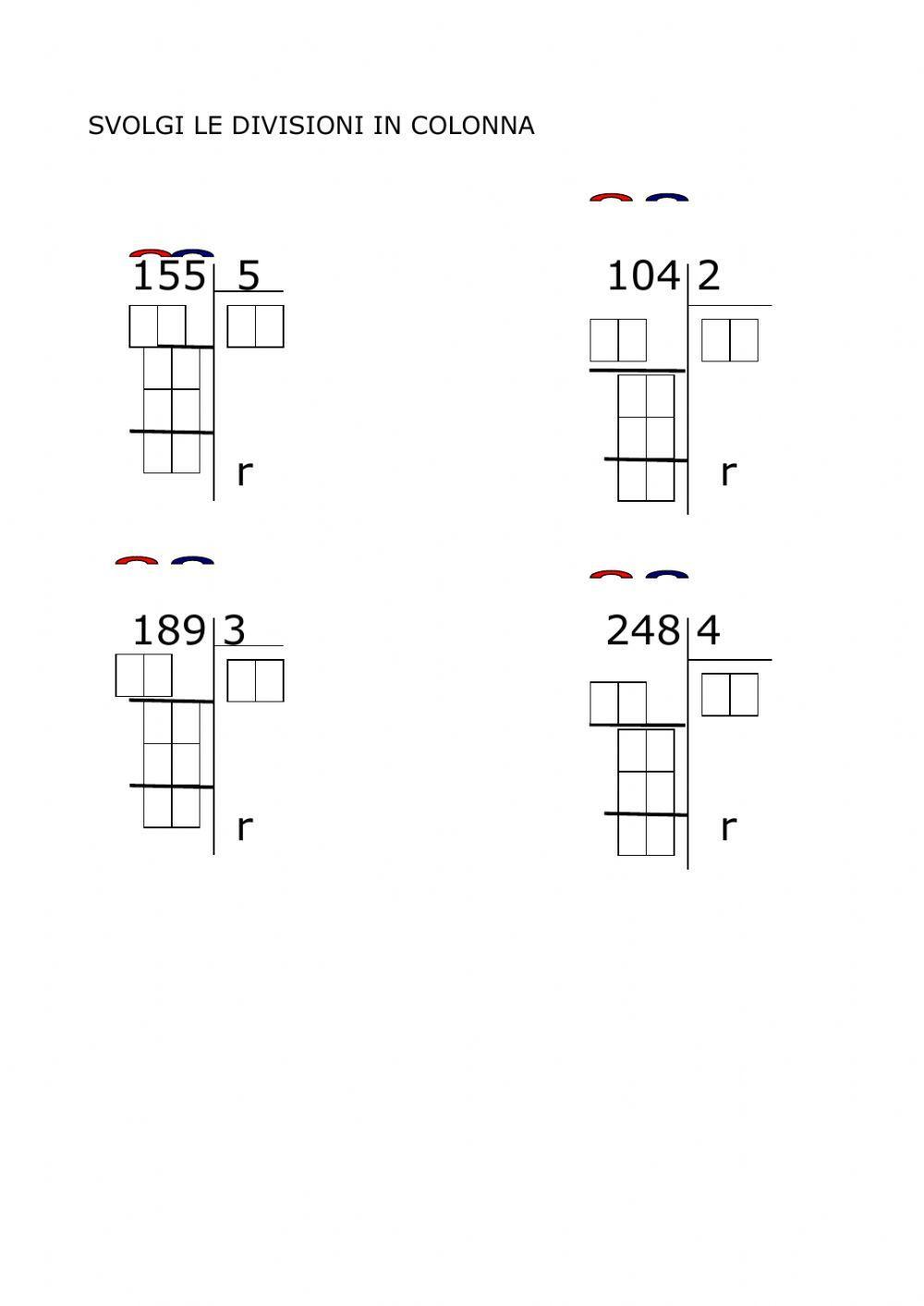 Divisioni in colonna